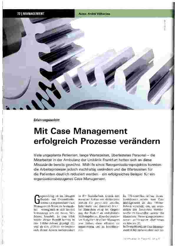 Vorschauseite 1: ErfahrungsberichtMit Case Management erfolgreich Prozesse verändern