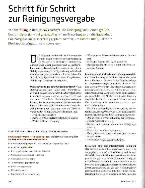Vorschauseite 1: Schritt für Schritt zur Reinigungsvergabe