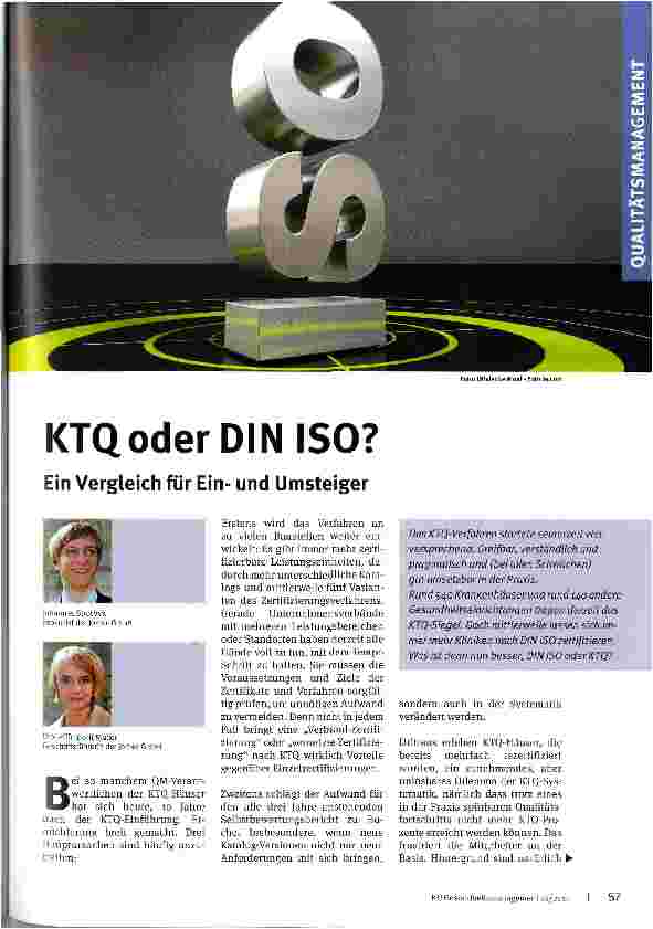Vorschauseite 1: KTQ oder DIN ISO?