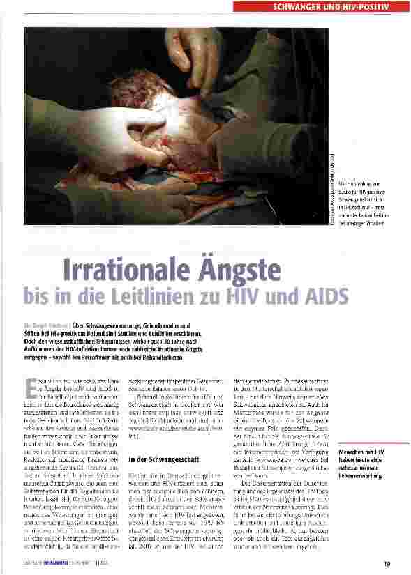 Vorschauseite 1: Irrationale Ängste bis in die Leitlinien zu HIV und AIDS