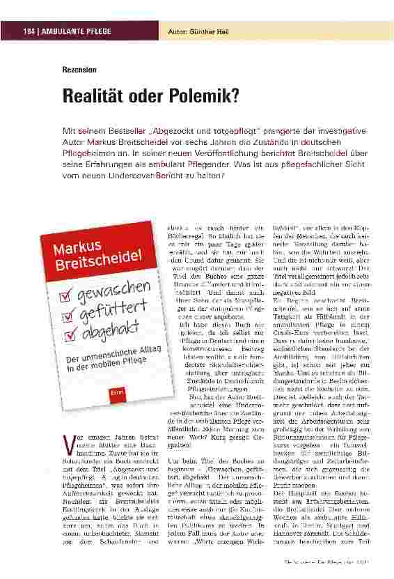 Vorschauseite 1: Realität oder Polemik?