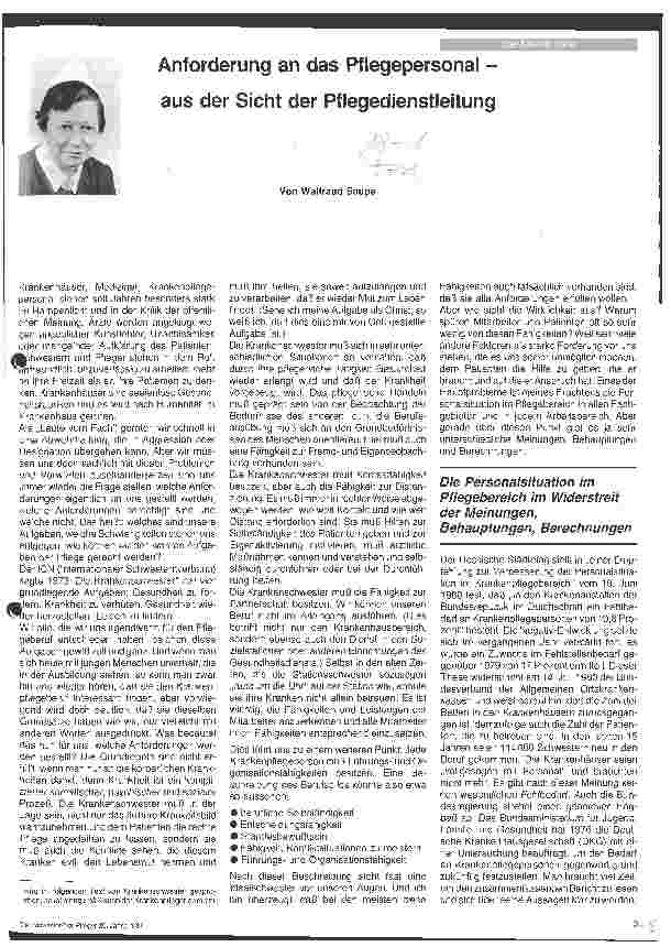 Vorschauseite 1: Anforderung an das Pflegepersonal - aus der Sicht der Pflegedienstleitung