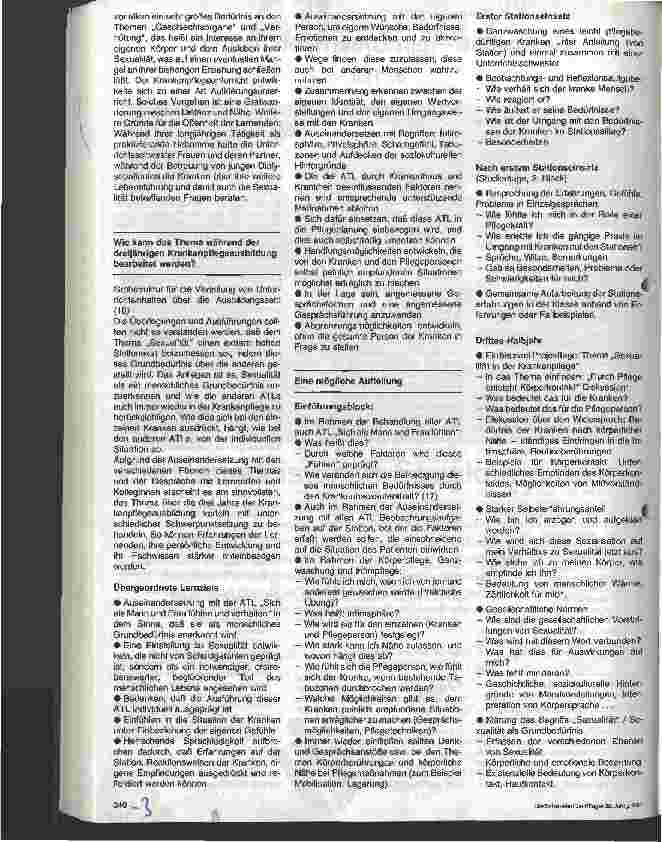 Vorschauseite 2: Sexualität - ein Unterrichtsthema? 3. Teil
