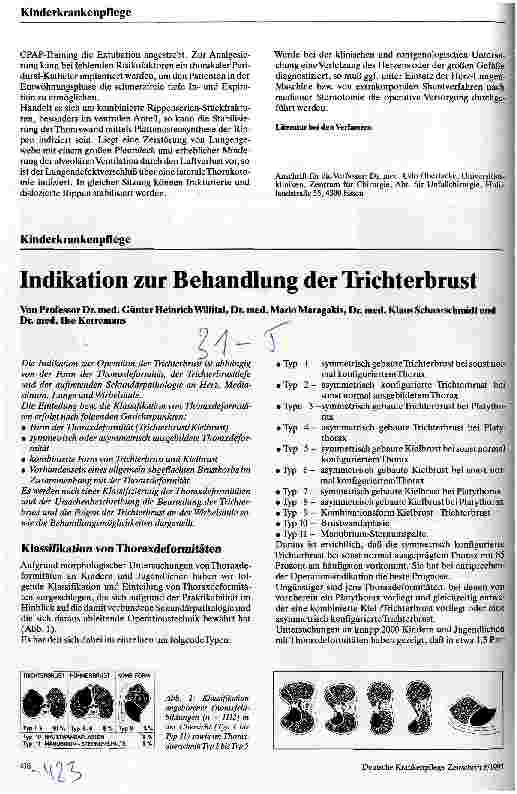 Vorschauseite 1: Indikation zur Behandlung der Trichterbrust