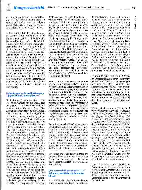 Vorschauseite 2: Zur Herzverpflanzung fährt man nicht mit dem Bus (1) oder: Warum die Überschrift nichts mit dem 3. intensiv-Pflegekongress zu tun hat