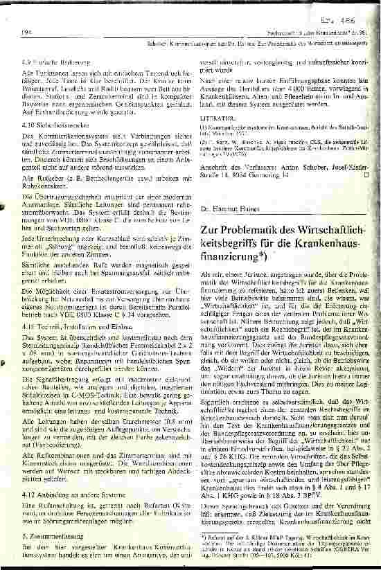 Vorschauseite 1: Zur Problematik des Wirtschaftlichkeitsbegriffes für die Krankenhausfinanzierung