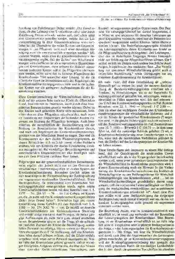 Vorschauseite 3: Zur Problematik des Wirtschaftlichkeitsbegriffes für die Krankenhausfinanzierung