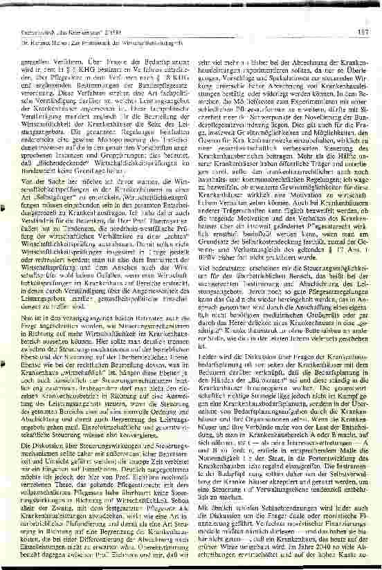 Vorschauseite 4: Zur Problematik des Wirtschaftlichkeitsbegriffes für die Krankenhausfinanzierung