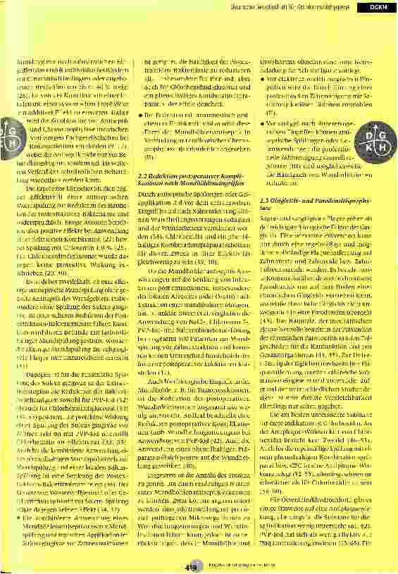 Vorschauseite 2: Leitlinienentwurf: Indikationen und Wirkstoffauswahl zur prophylaktischen und therapeutischen Mundhöhlenantiseptik