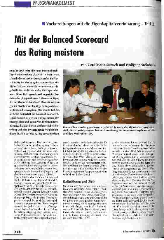 Vorschauseite 1: Mit der Balanced Scorecard das Rating meistern Vorbereitungen auf die Eigenkapitalvereinbarung - Teil 2