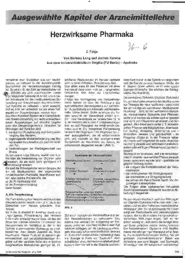 Vorschauseite 1: Herzwirksame Pharmaka