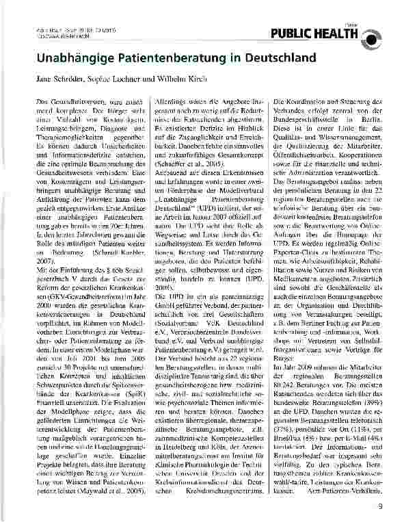 Vorschauseite 1: Unabhängige Patientenberatung in Deutschland