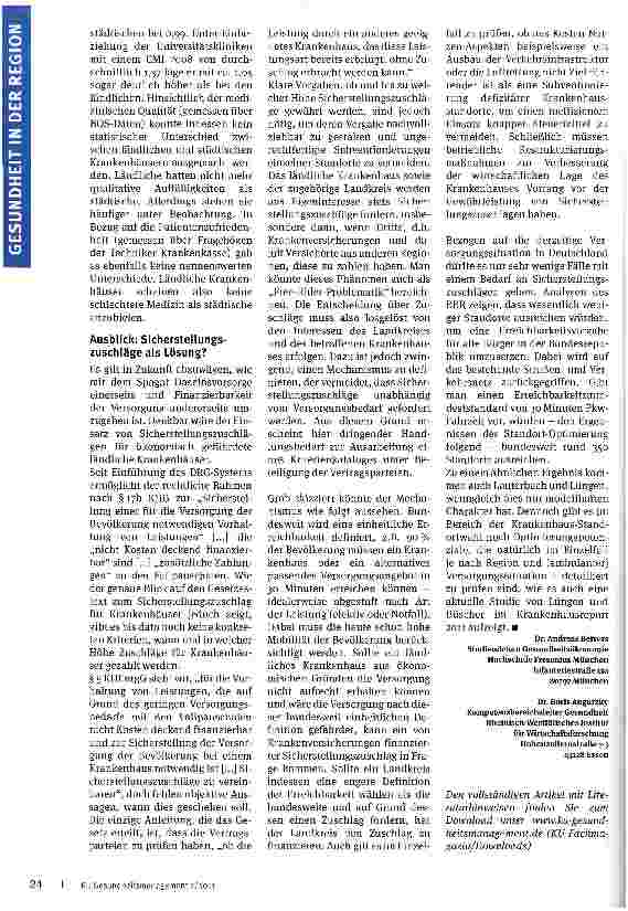 Vorschauseite 4: Sind ländliche Krankenhäuser noch zu retten? Situationsaufnahme und Blick in die Zukunft