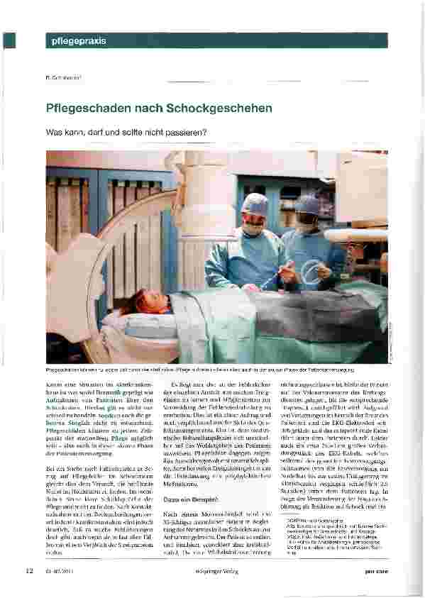 Vorschauseite 1: Pflegeschaden nach SchockgeschehenWas kann, darf und sollte nicht passieren?