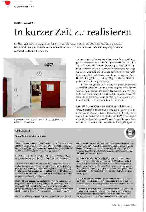 Vorschauseite 1: In kurzer Zeit zu realisieren