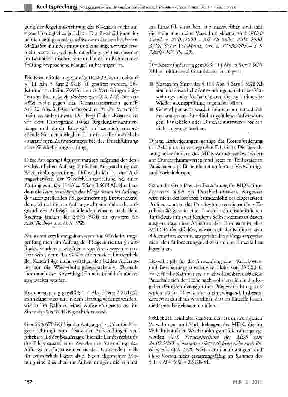 Vorschauseite 5: Voraussetzungen und Umfang der Kostenerhebung für Wiederholungsprüfungen nach § 114 Abs. 5 SGB XISGB XI §72, §73 Abs. 2, §114 Abs. 5 Sätze 2 u. 3, § 115 Abs. 2; SGB X §31 Satz 1,…
