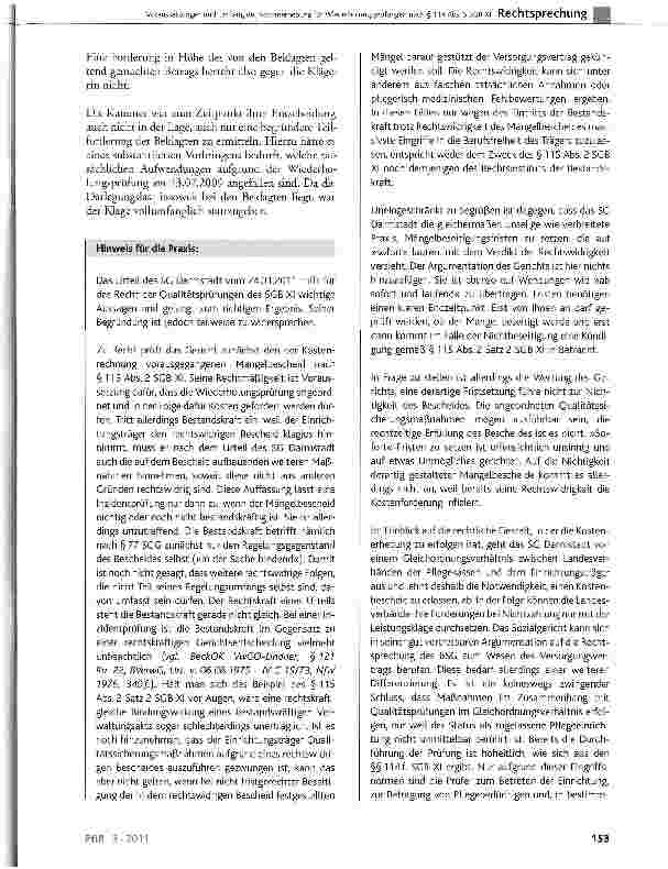 Vorschauseite 6: Voraussetzungen und Umfang der Kostenerhebung für Wiederholungsprüfungen nach § 114 Abs. 5 SGB XISGB XI §72, §73 Abs. 2, §114 Abs. 5 Sätze 2 u. 3, § 115 Abs. 2; SGB X §31 Satz 1,…