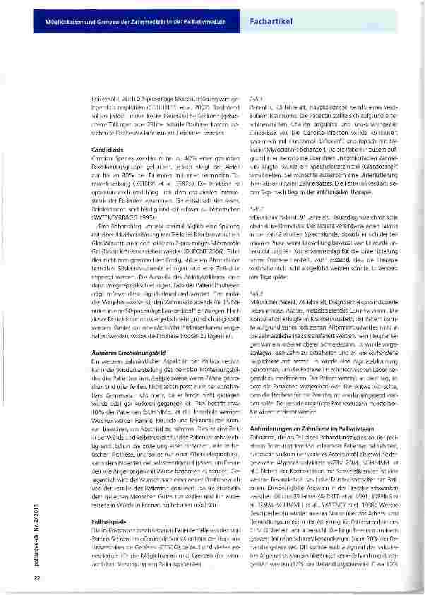 Vorschauseite 3: Möglichkeiten und Grenzen der Zahnmedizin in der Palliativmedizin3