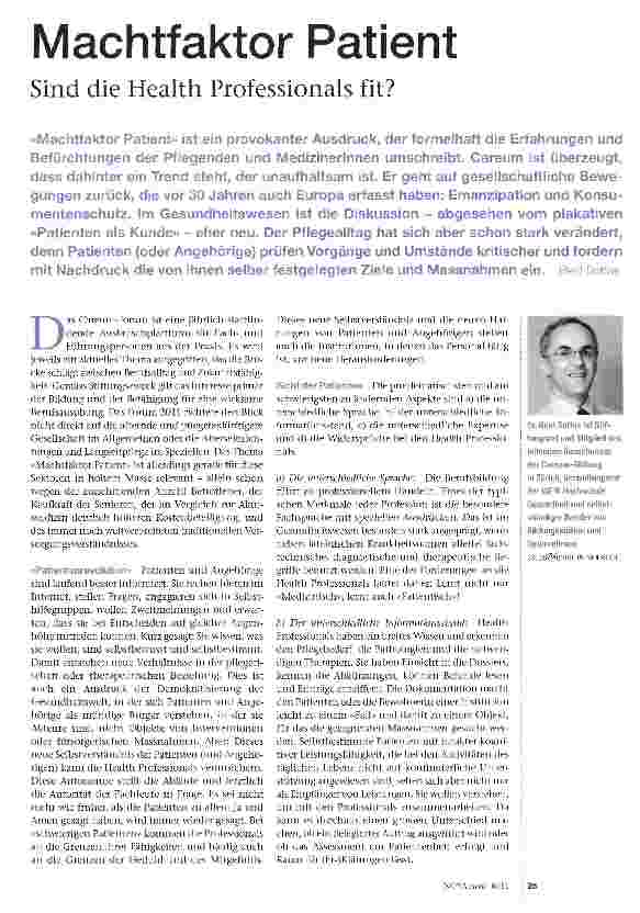 Vorschauseite 1: Machtfaktor Patient