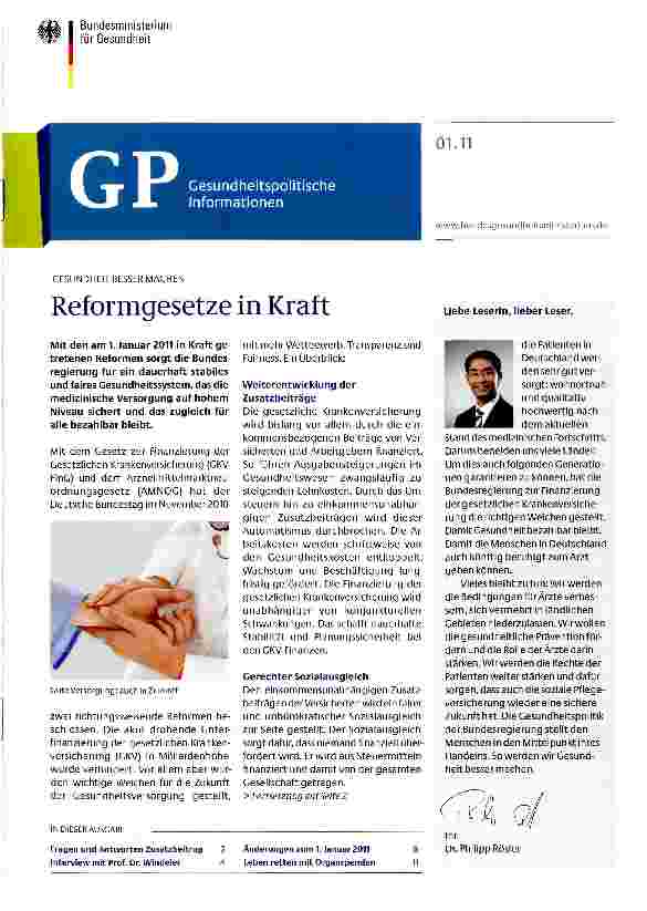 Vorschauseite 1: Reformgesetze in Kraft
