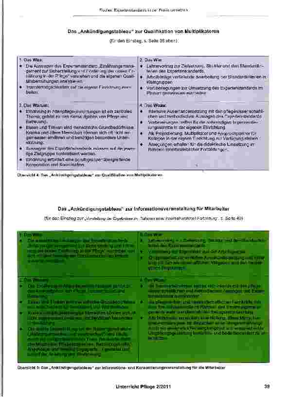 Vorschauseite 4: Expertenstandards in der Praxis umsetzen am Beispiel „Ernährungsmanagement zur Sicherstellung und Förderung der oralen Ernährung in der Pflege