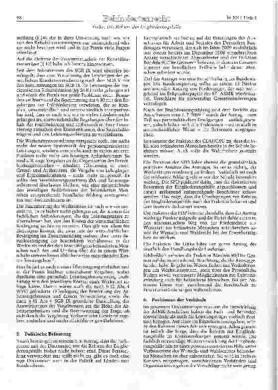 Vorschauseite 6: Die Reform der Eingliederungshilfe -ein Zwischenfazit