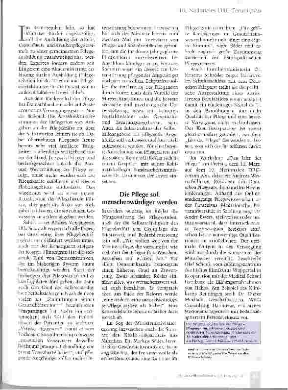 Vorschauseite 2: Das Jahr der PflegePflegereform, schlanke Prozesse und optimierter Personaleinsatz