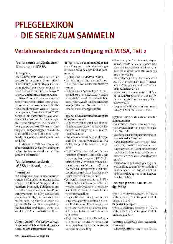 Vorschauseite 1: Verfahrensstandards zum Umgang mit MRSA, Teil 2