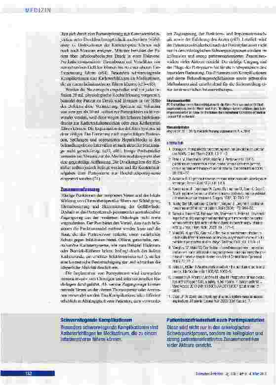 Vorschauseite 6: Portsysteme als integraler Bestandteil von Chemotherapien