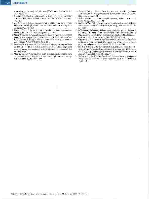 Vorschauseite 5: Behandlungsentscheidungen am Lebensende: Ergebnisse einer Querschnittsstudie unter ärztlichen Mitgliedern der Deutschen Gesellschaft für Palliativmedizin