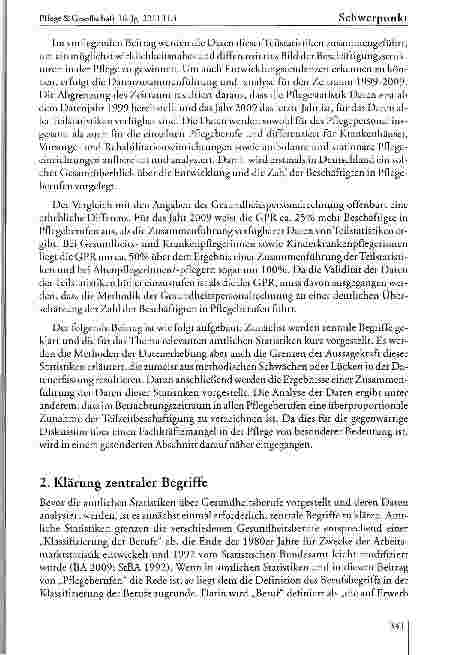 Vorschauseite 3: Beschäftigungsstrukturen in Pflegeberufen: Eine Analyse der Entwicklungstrends im Zeitraum 1999 bis 2009
