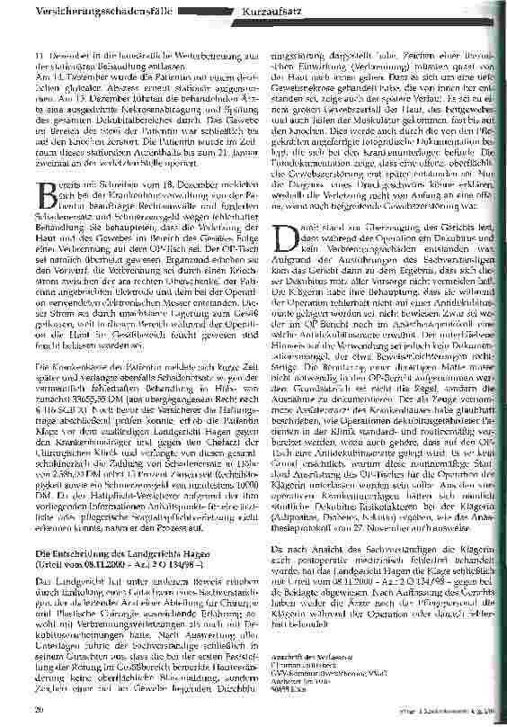 Vorschauseite 2: Verbrennung oder Druckgeschwür?