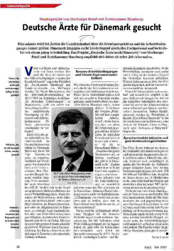 Vorschauseite 1: Deutsche Ärzte für Dänemark gesucht