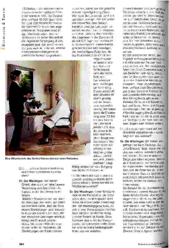 Vorschauseite 2: Medizin = Dienstleistung, Patient = Kunde Strategie und Taktik in der EuromedClinic; Interview mit Dr. Ole Wiesinger