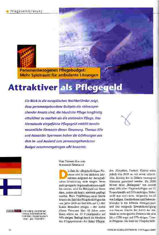 Vorschauseite 1: Attraktiver als Pflegegeld