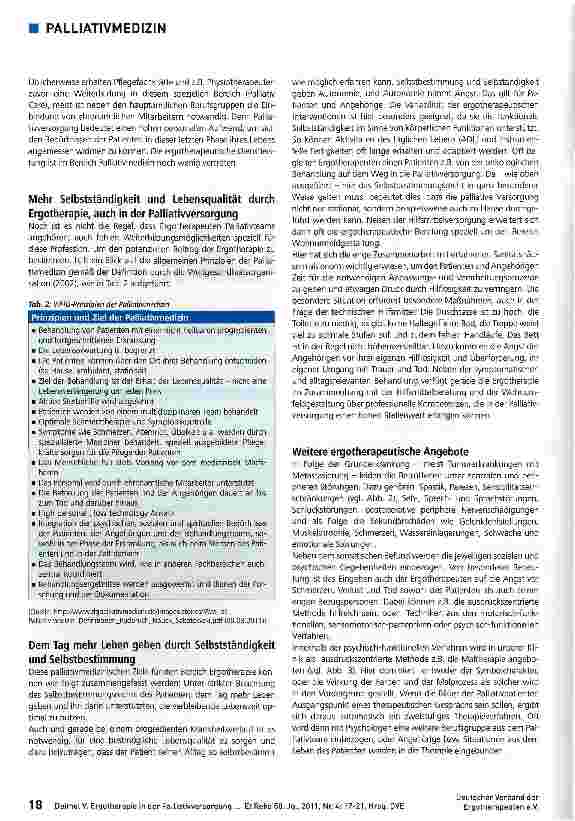 Vorschauseite 2: Ergotherapie in der Palliativversorgung Erwachsener