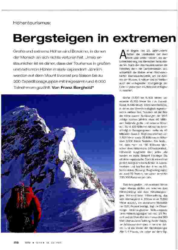 Vorschauseite 1: Bergsteigen in extremen Höhen