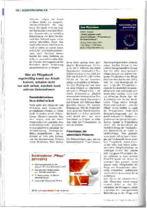 Vorschauseite 3: Wenn kranke Pflegende Kranke pflegen