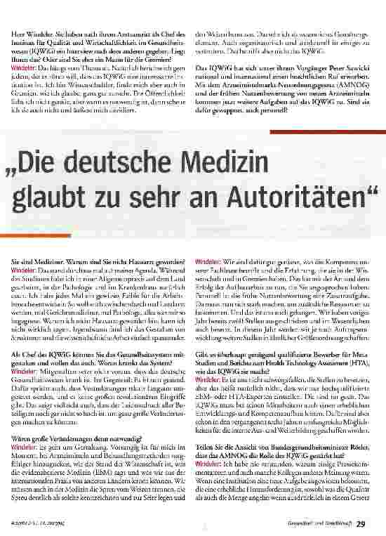 Vorschauseite 2: Die deutsche Medizin glaubt zu sehr an Autoritäten