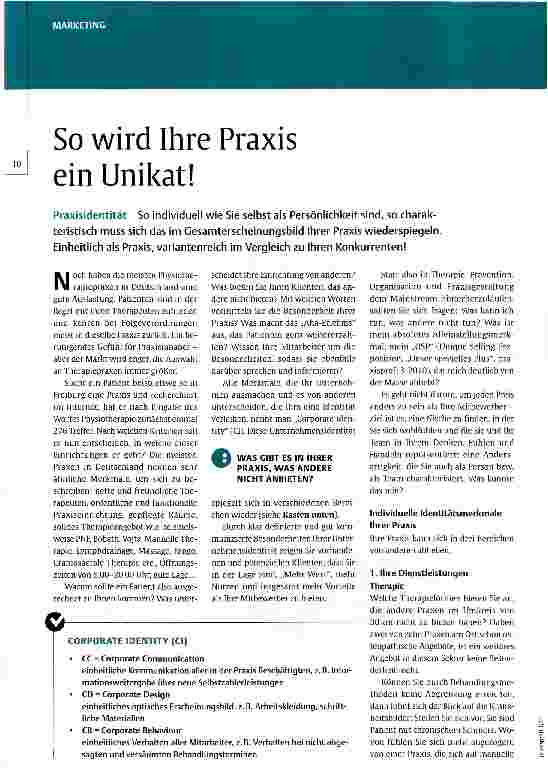 Vorschauseite 1: So wird Ihre Praxis ein Unikat!