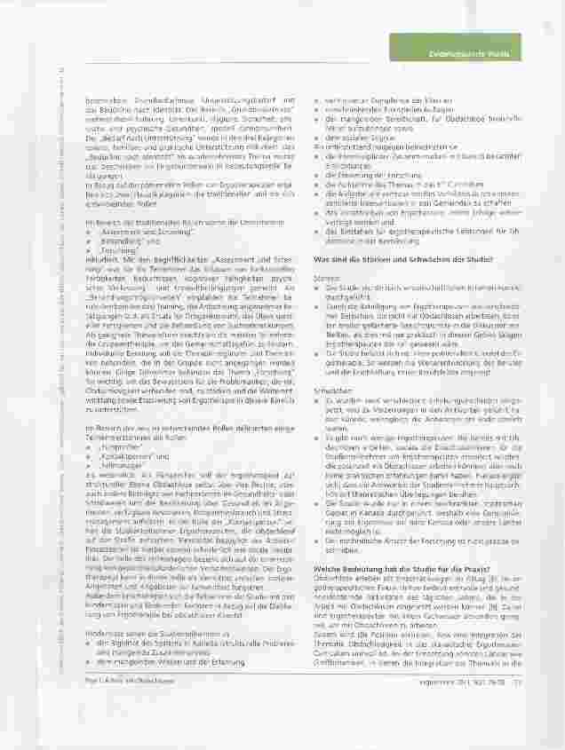 Vorschauseite 2: Nutzerfreundliche StudienzusammenfassungWie nehmen Ergotherapeuten ihre Rolle in der Arbeit mit Obdachlosen wahr?