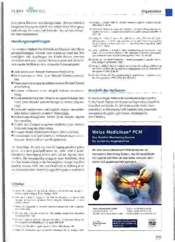 Vorschauseite 5: Optimierungspotenziale in der Patientenlogistik