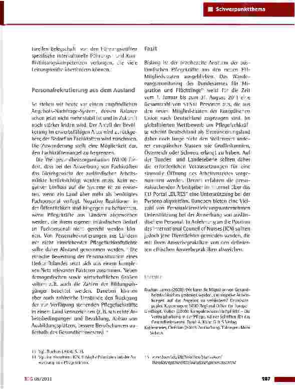 Vorschauseite 6: Die Mobilität von Pflegepersonal innerhalb der Europäischen Union