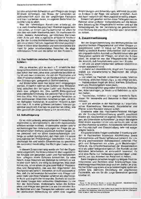 Vorschauseite 3: Die gesellschaftliche Stellung des psychisch Kranken aus der Sicht des Pflegepersonals