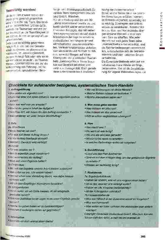 Vorschauseite 2: Von der Gruppe zum Team Aus vielen Köpfen einen Geist formen