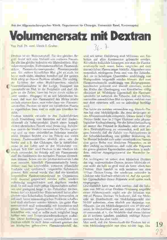 Vorschauseite 1: Volumenersatz mit Dextran