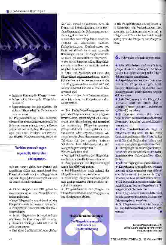 Vorschauseite 3: Pflegedokumentation - Vorgehen vereinbaren