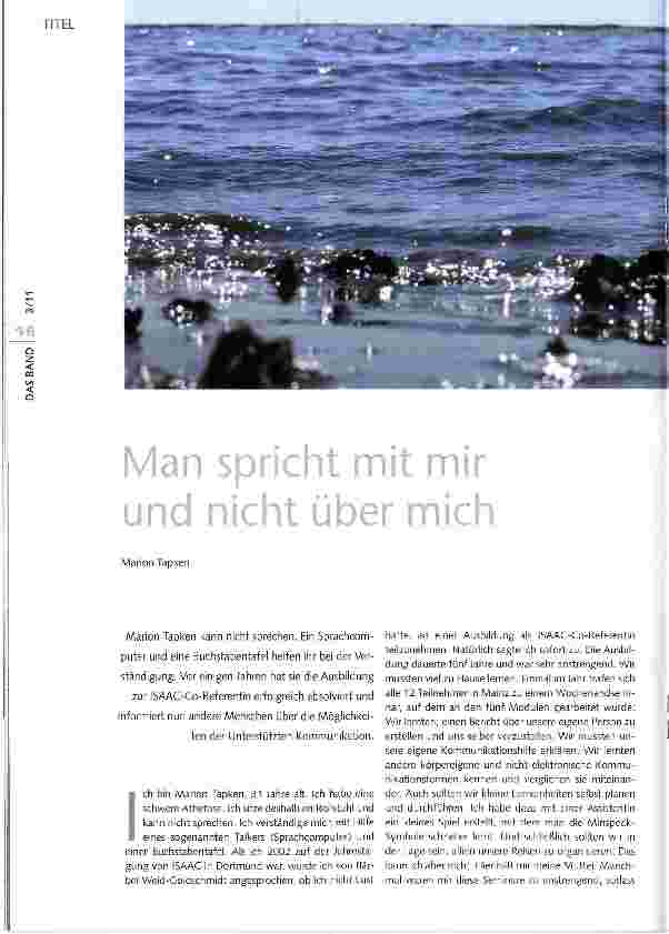 Vorschauseite 1: Man spricht mit mir und nicht über mich