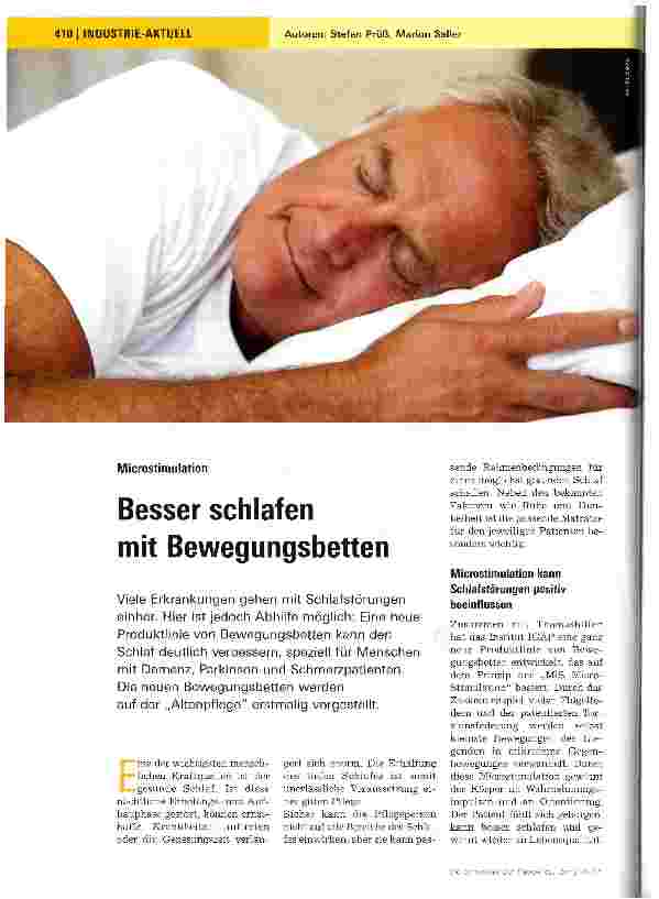 Vorschauseite 1: Besser schlafen mit Bewegungsbetten