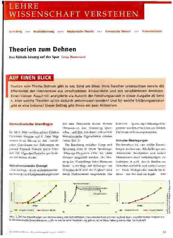 Vorschauseite 1: Theorien zum Dehnen